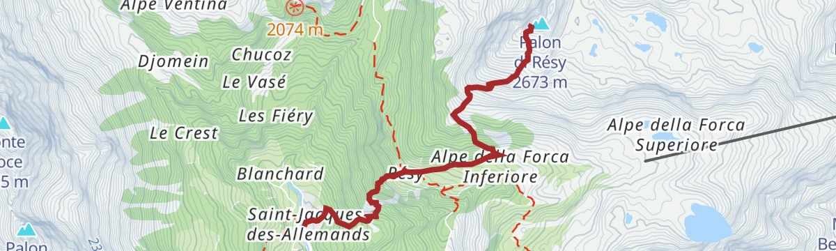 Route map: Salita al Palon di Resy